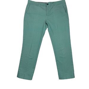 Banana Republic Women’s Hampton Fit Crop Chino Pants Green Geometric Green- 10